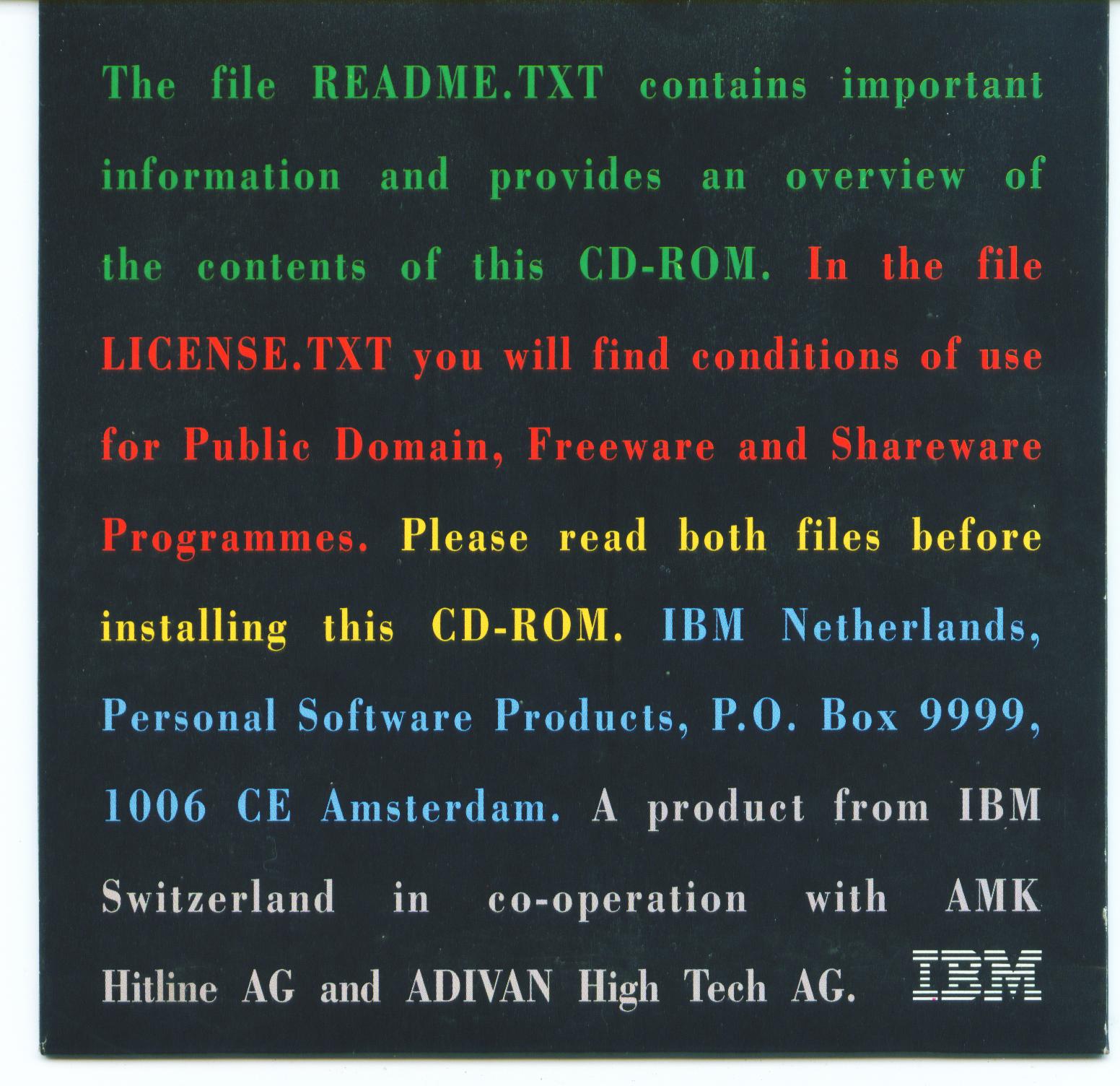IBM Presents OS/2 Software Hits - First Edition 1994 : IBM : Free 